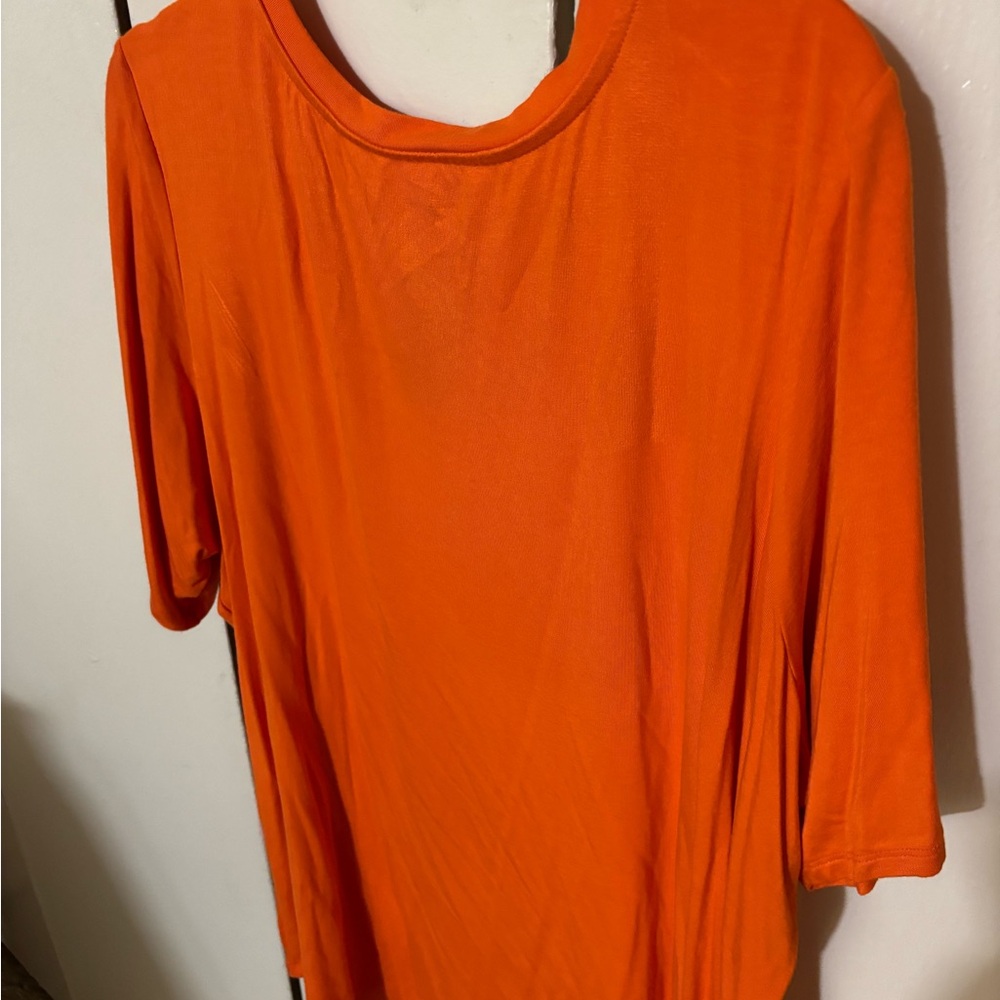 a new day Bright Orange V-Neck Tee - Picture 4 of 6